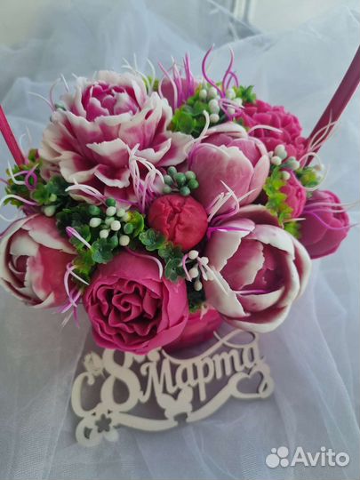 Букеты из мыла, из пионов. В наличии