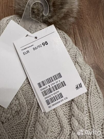 Шарф и варежки hm 98 размер