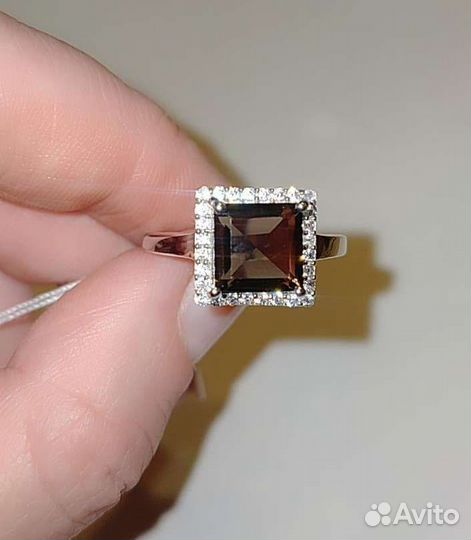 Серебряное кольцо с раухтопазом