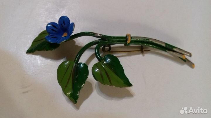 Брошь металл, эмаль. винтаж. США