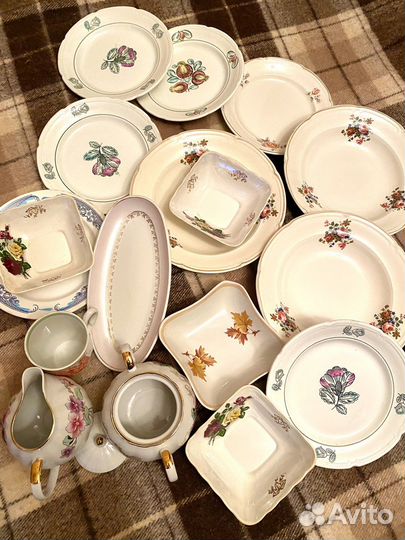 Дулево сахарница, тарелки