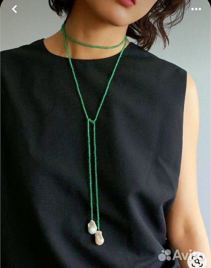 Чокер жемчуг серьги серебро новый комплект