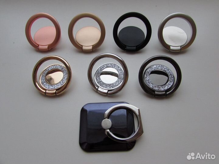 Кольцо - держатель для телефона (розовое, чёрное)