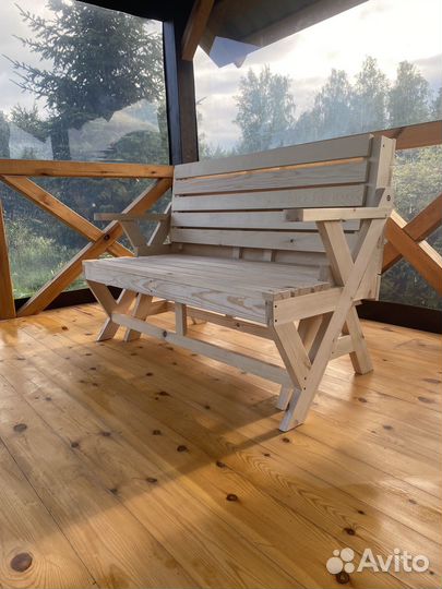 Стол-скамья