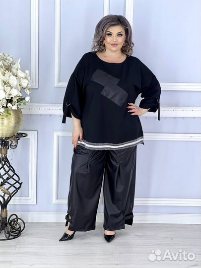 Костюм двойка с кюлотами большой размер