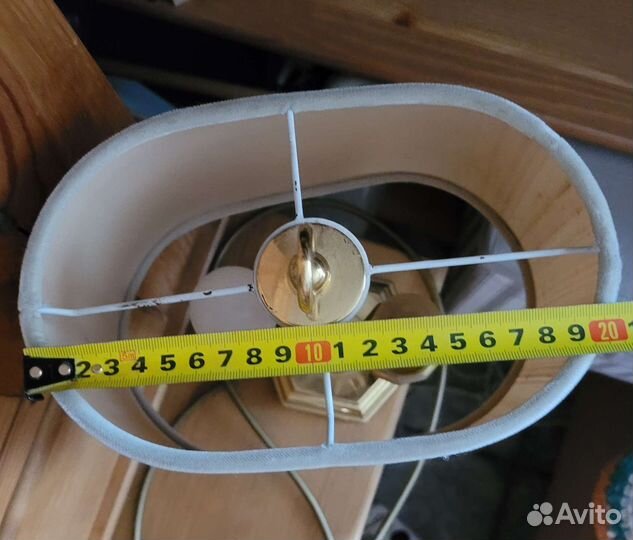 Лампа настольная,латунь, тканный плафон,Европа