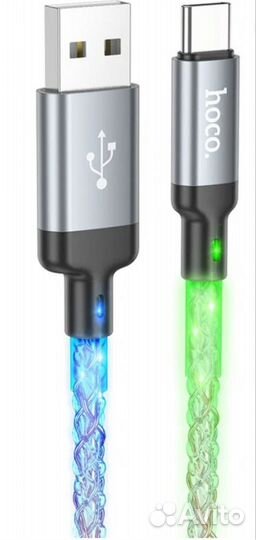 Кабель зарядки светящийся hoco u112