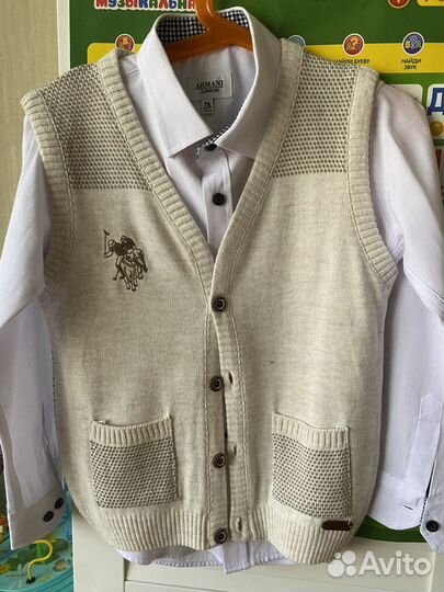 Белая рубашка на мальчика 116-128