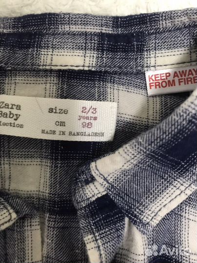 Рубашка zara для мальчика 98