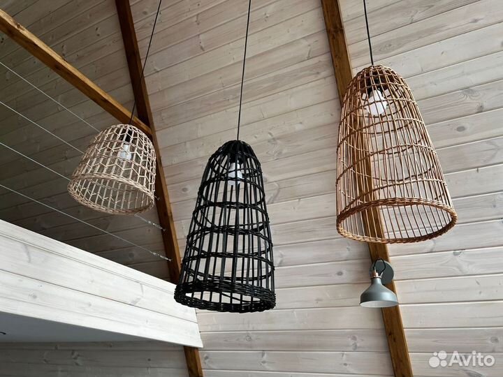 Светильники плетеные люстры