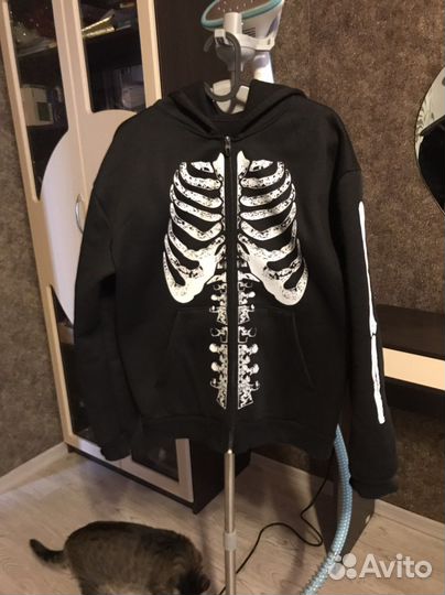 Зип худи скелет с wb