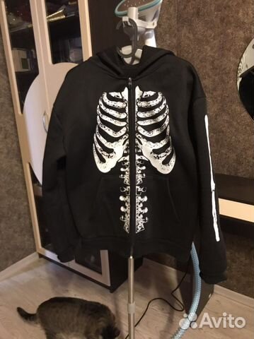 Зип худи скелет с wb