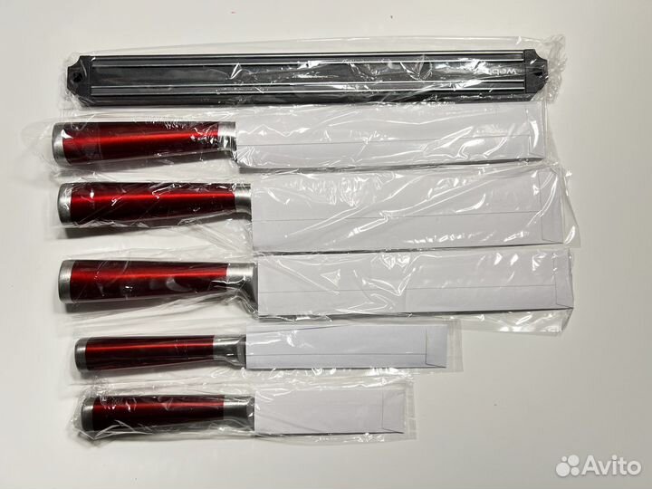 Набор кухонных ножей с магнитным держателем