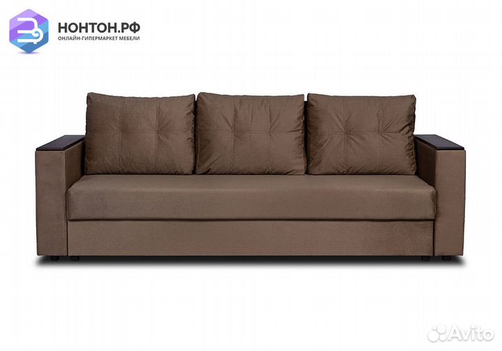 Диван еврокнижка Атланта коричневый