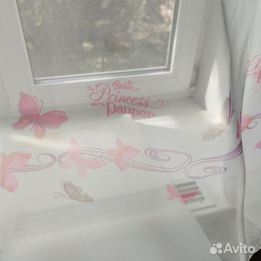 Шторы тюль бу Барби в детскую для девочки