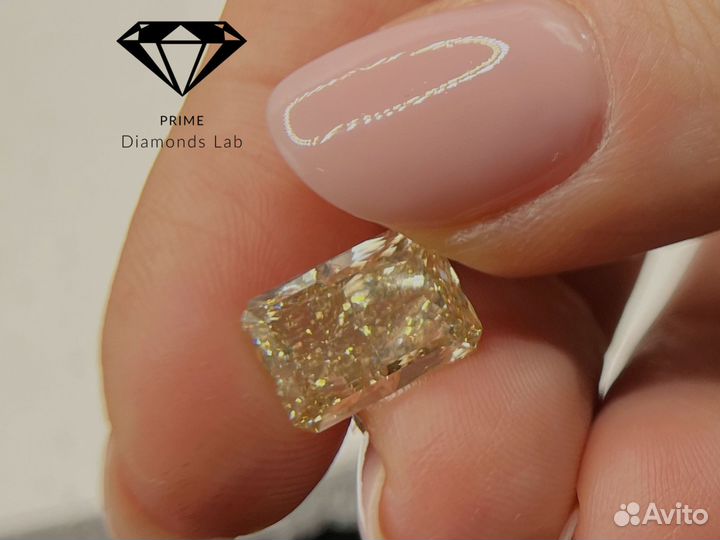 Бриллиант CVD изумруд желтый 3 карата