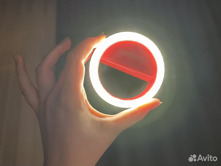Кольцевая лампа мини на прищепке очень яркая