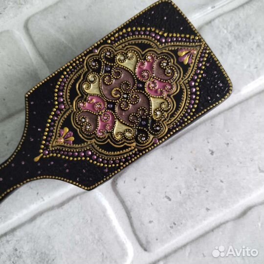 Расческа массажная деревянная с росписью