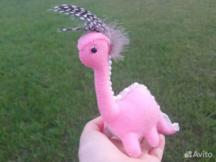 Мягкие игрушки ручной работы, динозаврик