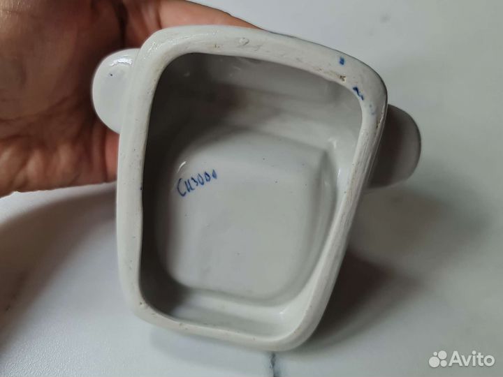 Гжель Фарфоровая пепельница телефон винтаж СССР