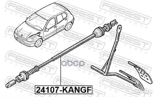 Трос газа Renault Clio II 12.97-11.16 24107kangf