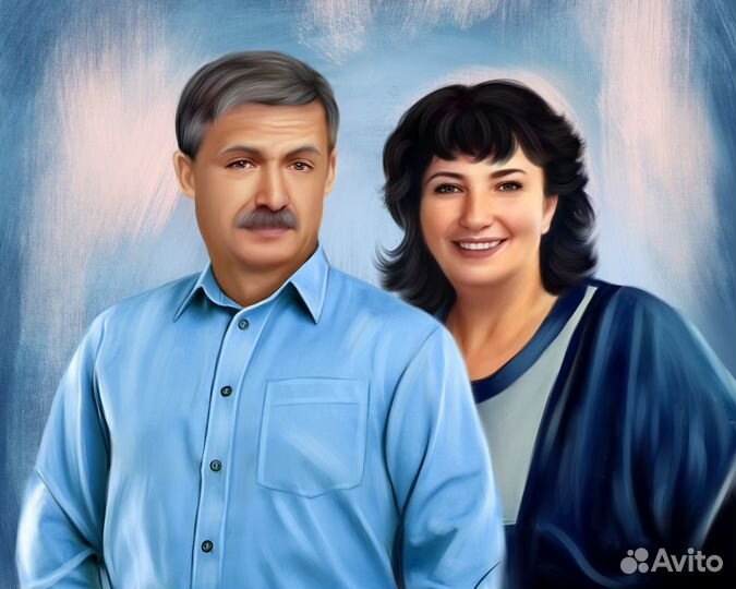 Портрет по фото на натуральном холсте