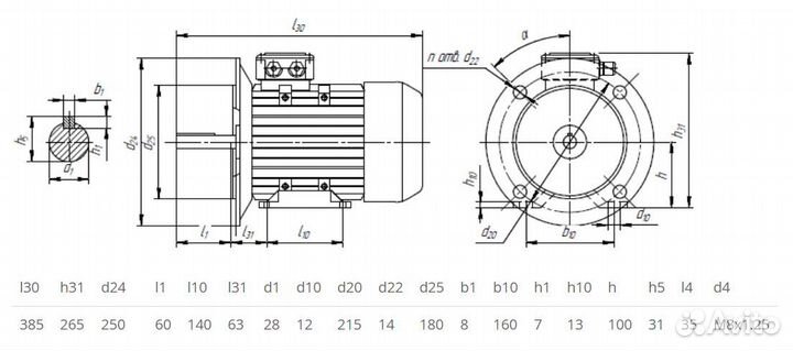 Электродвигатель 5аи 100 L8 (1.5кВт / 750об)