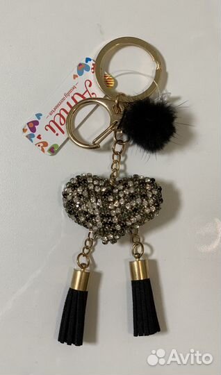 Брелок «Сердце» со стразами, новый