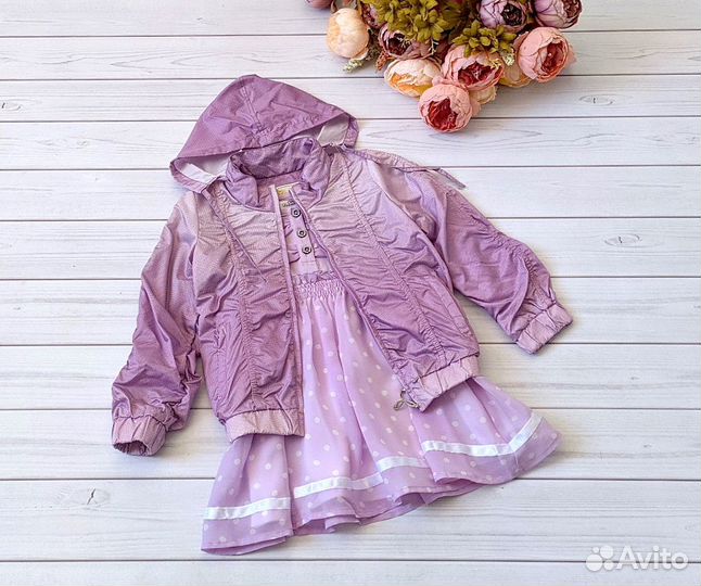 Детская одежда, ветровка и платье