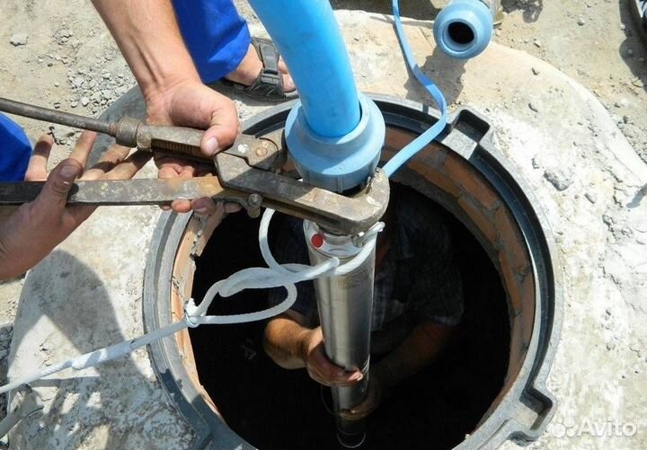 Замена установка насоса в скважине, колодце