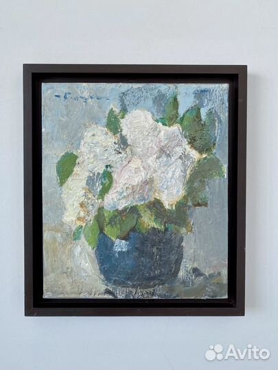 Картина маслом на холсте Белая сирень