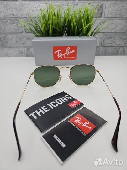 Очки Ray Ban Hexagonal 3548 Golden Green