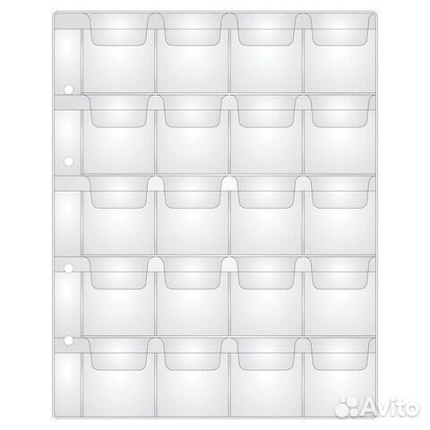 Листы-вкладыши альбома optima на 20 монет d до 40