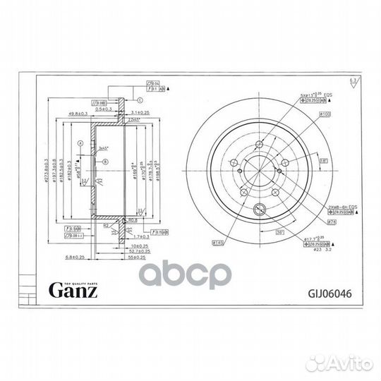 Диск тормозной задний с покрытием subaru