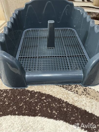 Лоток для собак со столбиком(синий)