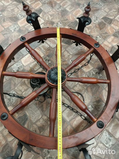 Люстра потолочная колесо телеги + две бра