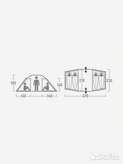 Палатка 4-местная Outventure Hudson 4 Alternative