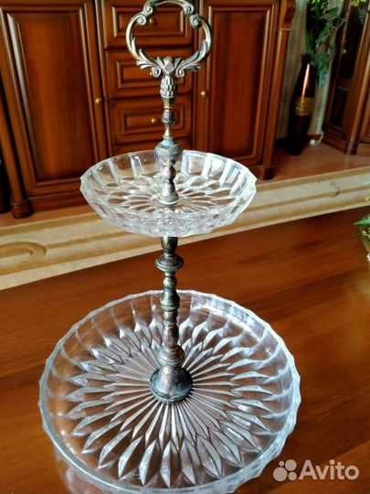 Ваза для фруктов хрусталь СССР