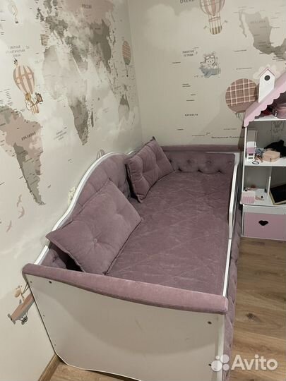 Детская кровать мягкая для девочек