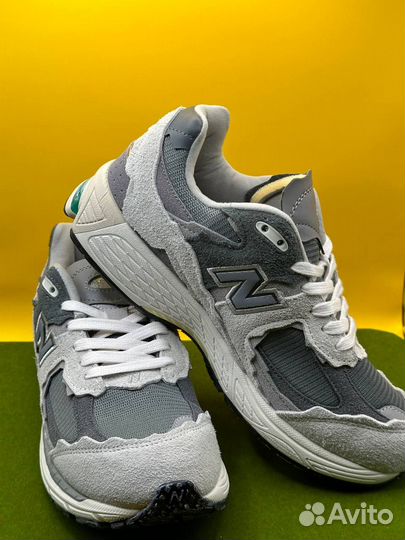 Кроссовки new balance 2002r серые LUX