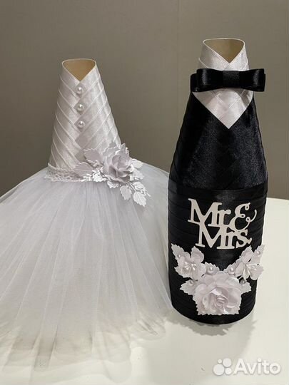 Свадебные аксессуары на стол / на бутылки быки