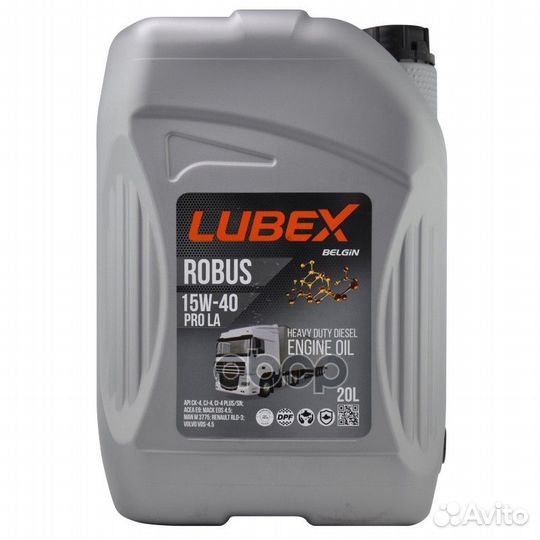 Lubex robus PRO LA 15W-40 API: CI 4/CJ 4/CK 4/S