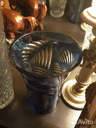 Ваза хрустальная из СССР 21 см в. д 15