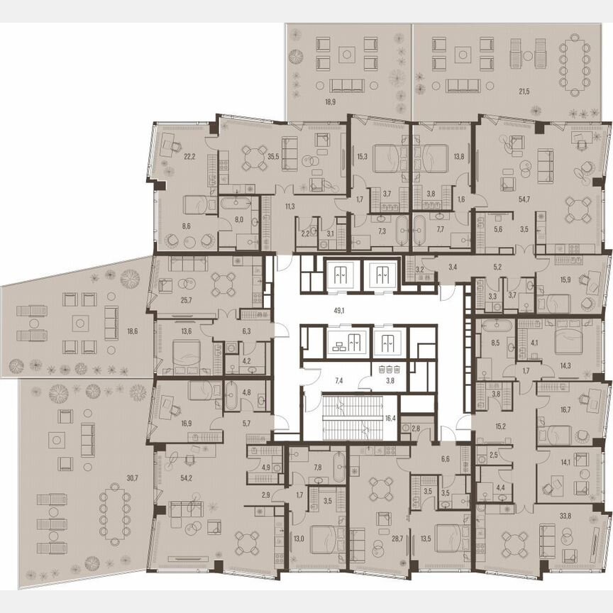 2-к. квартира, 59,6 м², 2/24 эт.