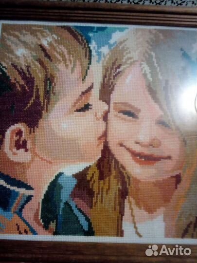 Поцелуй.Вышивка крестиком