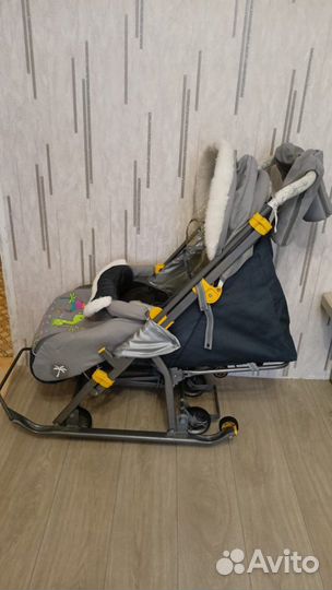 Детские зимние санки коляска