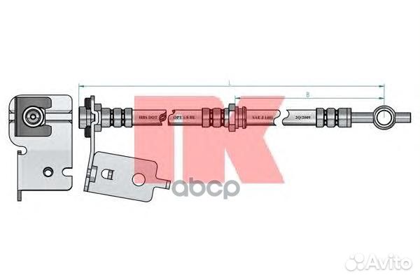 Шланг тормозной Hyundai Santa Fe 01- 853442 Nk