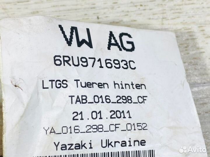 Проводка двери задняя левая Volkswagen Polo седан