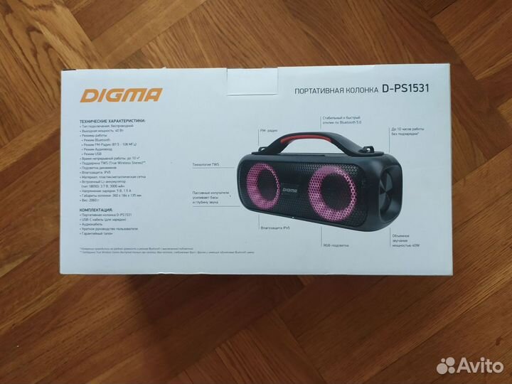 Портативная колонка Digma D-PS1530 Новая