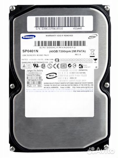 Жесткий диск Samsung 40Gb SP0411N SP0401N IDE 3.5